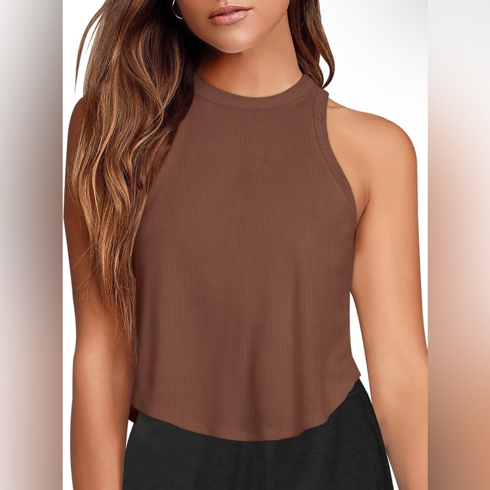 Brown Sleeveless Women's Top